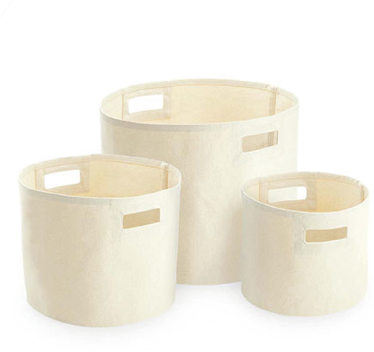 Opbergmanden - set van 3 - speelgoed opruimen - gebroken wit - natural - inrichting kinderkamer