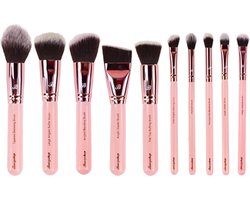 foto van Boozyshop ® Pink & Rose Gold 10 pc. Sculpt & Contour Set - Make up kwasten set - Roze / Rose goud - 10-delig - Kwastenset