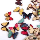 decoratie figuurtjes Vlinder knopen - hout - 10 stuks