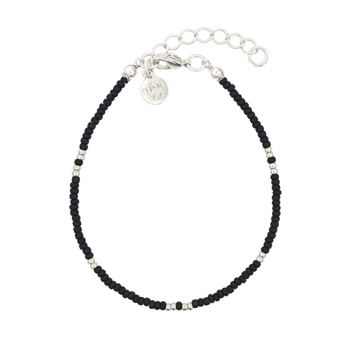 Mint15 Armband 'Little Beads Bracelet' - Zwart - Zilver