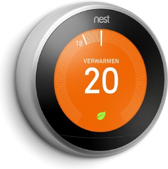 Google Nest Learning Thermostat Slimme thermostaat RVS