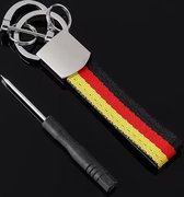 Luxe Vlag Sleutelhanger - Duitse Vlag - Zilver - Vlag Duitsland - German Flag Keychain - Sleutel Hanger Cadeau - Germany - Auto Sleutelhanger