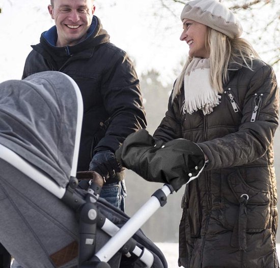 Kinderwagen Handwarmer Handschoenen - Waterdicht - Wollen Binnenkant - Handenwarmer Voor Buggy - Zwart van Kinder — afbeelding 4