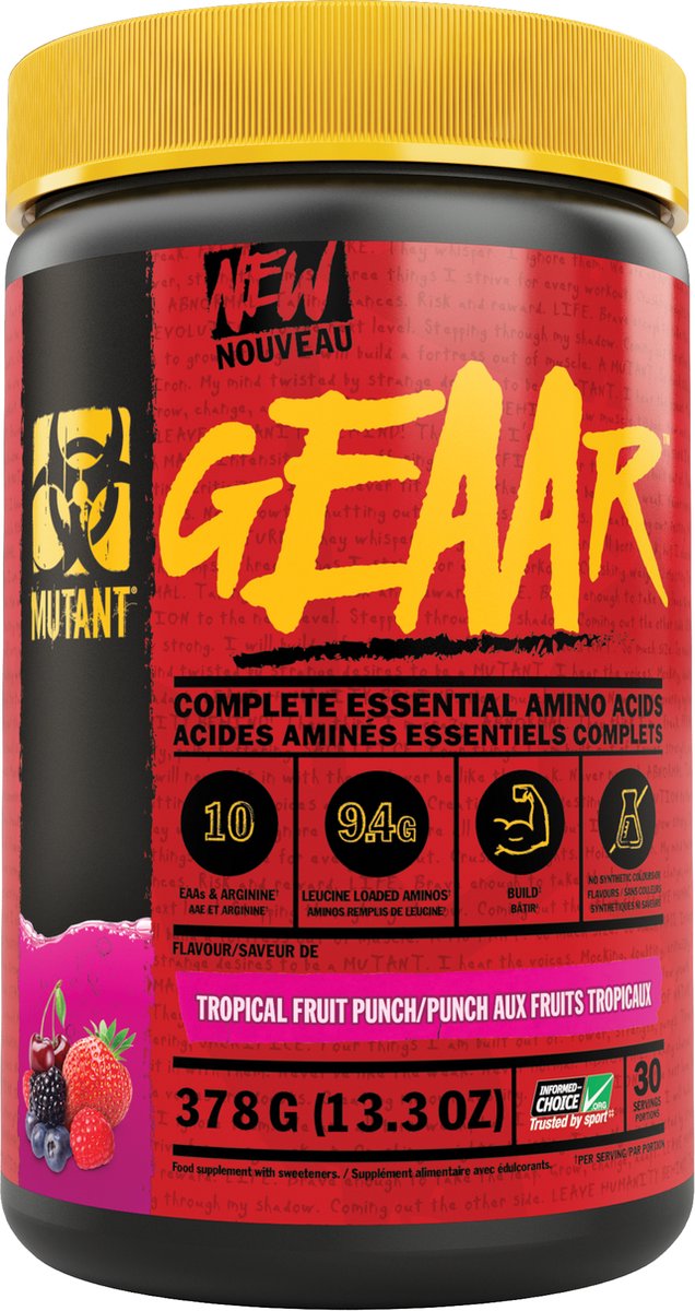 Goedkoopste Mutant GEAAR 30servings Tropical Fruit Punch