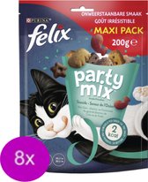 8x Felix Party Mix - Seaside Mix - Kattensnacks - 200g