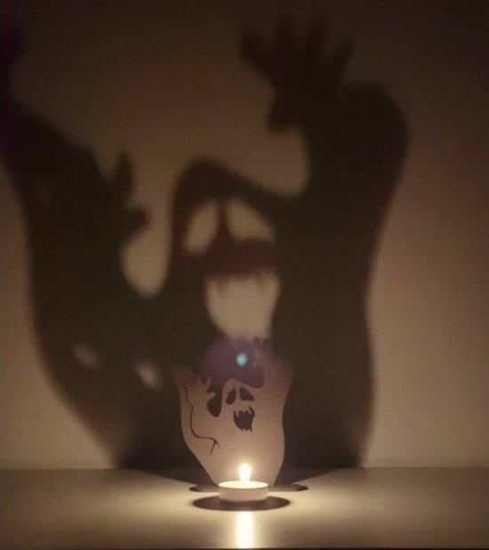 SEAHUI Bougie D'Horreur Nosferatu Halloween – Ombre Effrayante Fantôme Pour Bougie Chauffe-Plat, Décoration Gothique Terrifiante