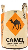 Grand sac à linge en sacs de ciment recyclés - Kamali Camel Oranje