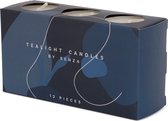 SENZA Set de 12 bougies chauffe-plat dans une boîte bleue