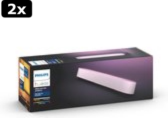 Philips Hue Play Table Lamp 2-Pack Basic Set - White and Colored Light - Dimmable Mood Lamp - Connect to Bridge - Smart Lamp Works with Alexa and Google Home - Black