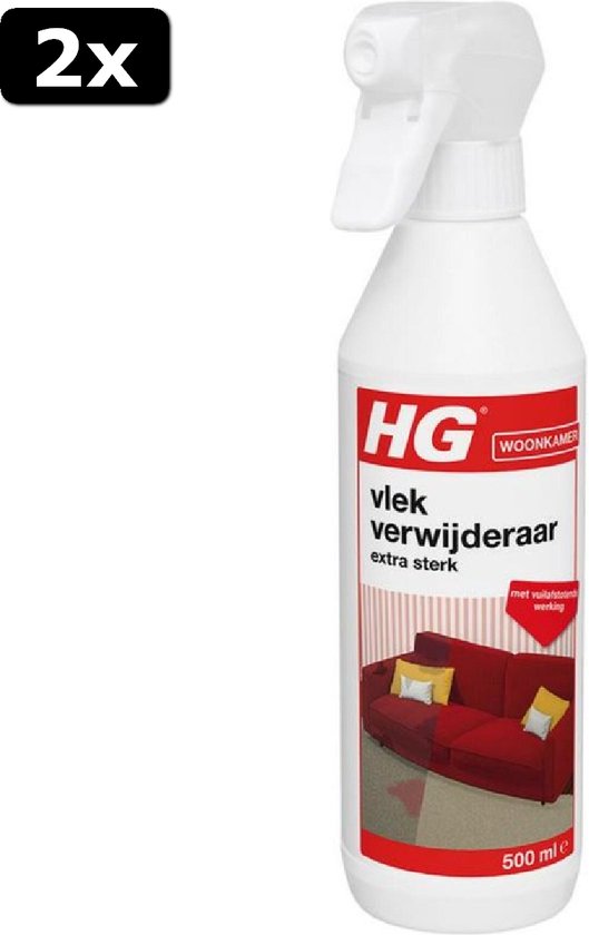 Foto: 2x hg vlekverwijderaar extra sterk 500ml veilige zuurstofformule geschikt voor alle soorten bekleding met vuilafstotende werking biologisch afbreekbaar