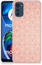 Hippe Hoesjes Motorola Moto E32 Telefoon Hoesje Pattern Orange