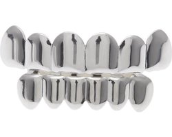 Kamer 5 Zilveren Grill voor Tanden - HipHop Grillz voor boven en onder