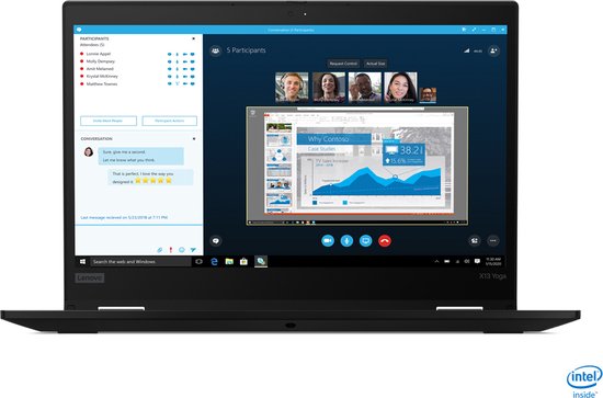 Lenovo ThinkPad X13 Yoga Gen 1 Intel® Core™ i5 i5-10210U Hybride (2-in-1) 33,8 cm (13.3") Touchscreen Full HD 8 GB DDR4-SDRAM 256 GB SSD Wi-Fi 6 (802.11ax) Windows 10 Pro Zwart