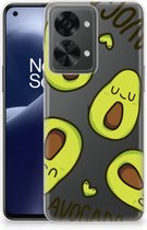 GSM Hoesje OnePlus Nord 2T Backcase TPU Siliconen Hoesje Transparant Avocado Singing