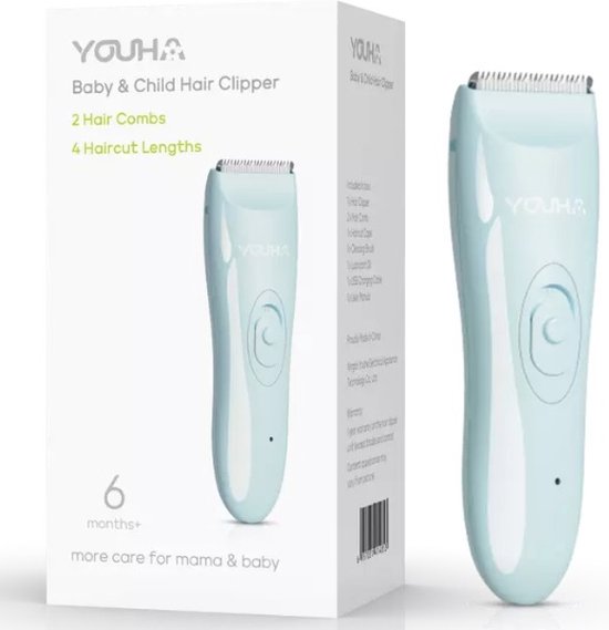 Youha® Elektrisch scheerapparaat - Tondeuse voor Baby - Kinder Tondeuse - Trimmer - 2 haarkammen - Inclusief laadkabel - IPX 6