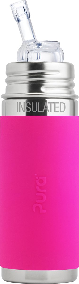 Pura thermos rietjesfles - Plasticvrij - 260 ml - Pink