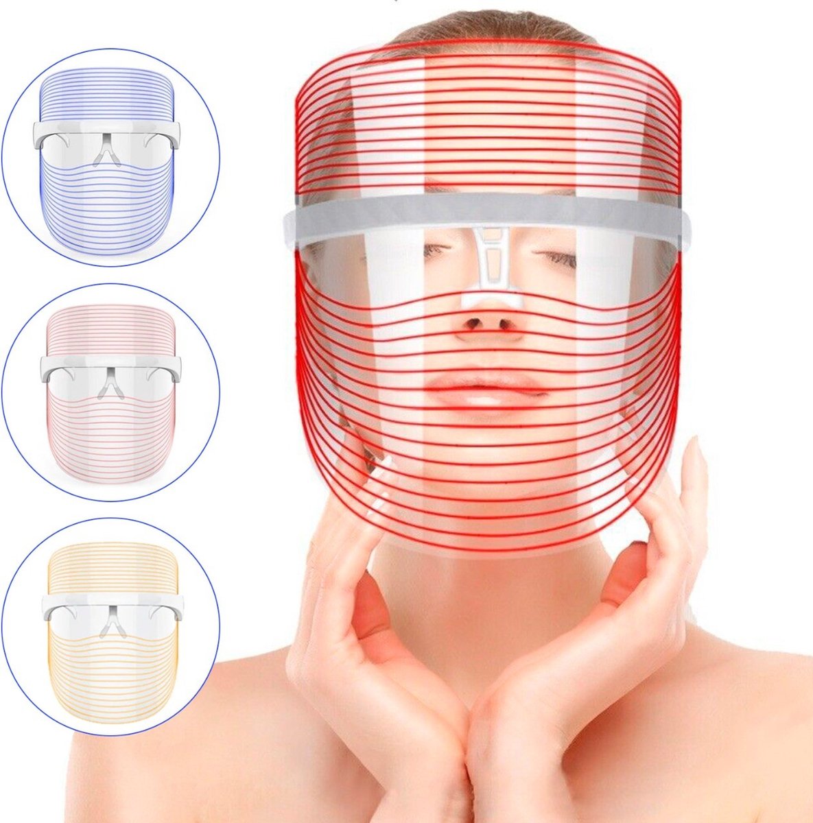Beauty masker - Draadloos - LED Lichttherapie Gezichtsmasker - Huidverzorgingsmasker - Face Mask - Huidverbetering