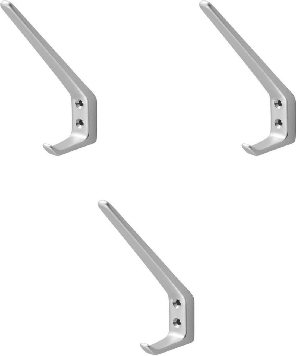 Hermeta hoed en jashaak 0030-01 - Aluminium - Enkel - Naturel - 3 stuks