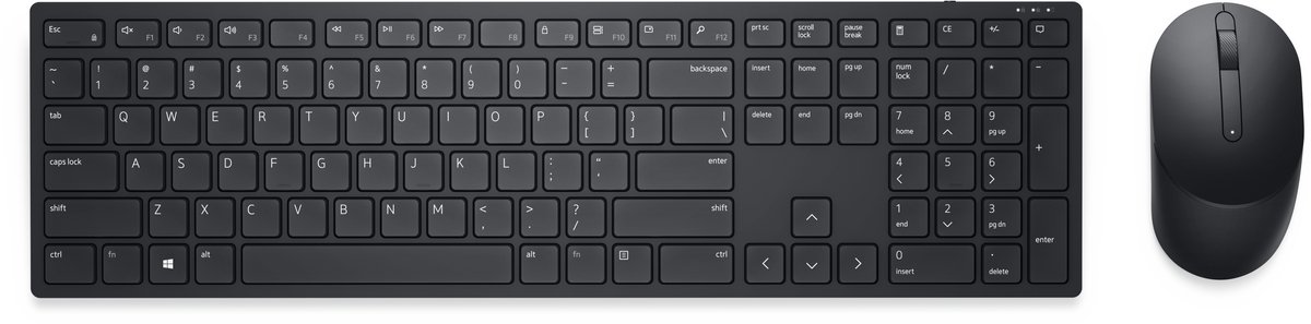 DELL KM5221W toetsenbord Inclusief muis RF Draadloos QWERTZ Duits Zwart