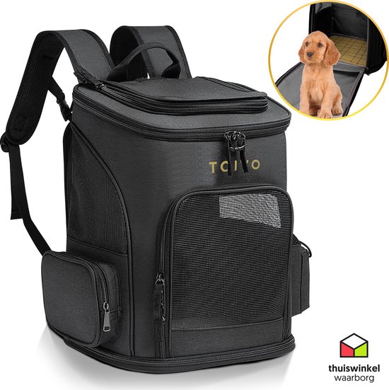 Toivo Honden Draagtas Hondenrugzak - Hoge Kwaliteit Milieuvriendelijk 400D Nylon Materiaal - Tot 8kg - 40x33x26CM - Honden tas - Reistas Kat - Dieren draagtas -