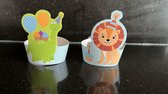 Cupcake houder - 10 stuks- Kinderfeestje - Verjaardag - Feestje - Dino - Leeuw - Kinderen