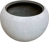 bloempot globe fiberstone betonlook grijs rond 60cm voor binnen en buiten