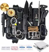 Survival Kit – 35-delig – Outdoor Kit – Survival Set – Mes – kompas – Noodpakket – Survival gear – Multitool creditcard – incl. opbergdoos