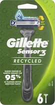 6x Gillette Sensor3 Recycled Wegwerpmesjes 6 stuks