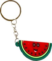 Sleutelhanger watermeloen - Zomer - Vrucht - Fruit sleutelhanger - Meloen groen - Rubber