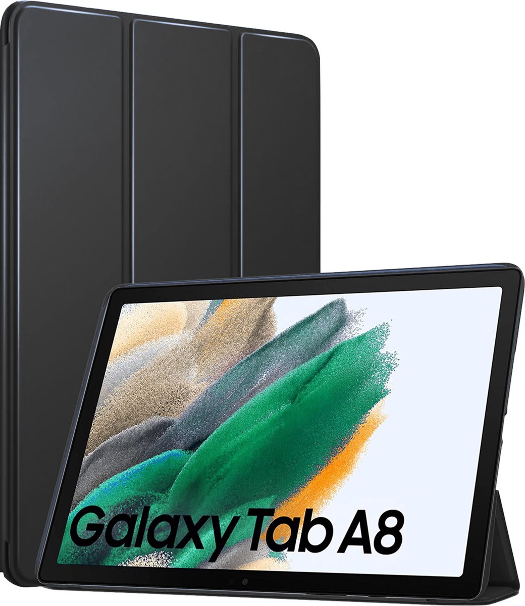 Hoes geschikt voor Samsung Galaxy Tab A8 2021 / 2022 - Trifold Book Case Smart Cover Zwart