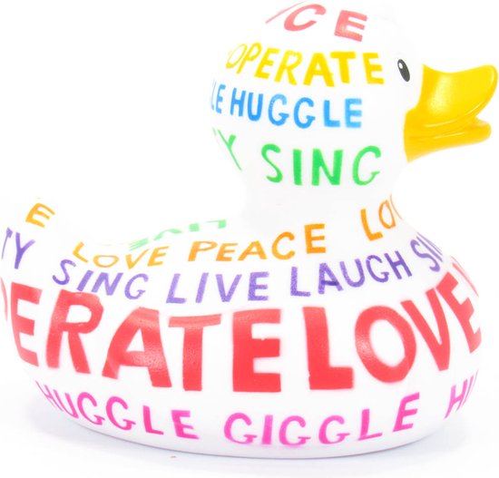 BudDuck Luxury Badeendje - Positive Poem Duck - Badspeelgoed van BudDuck — afbeelding 2