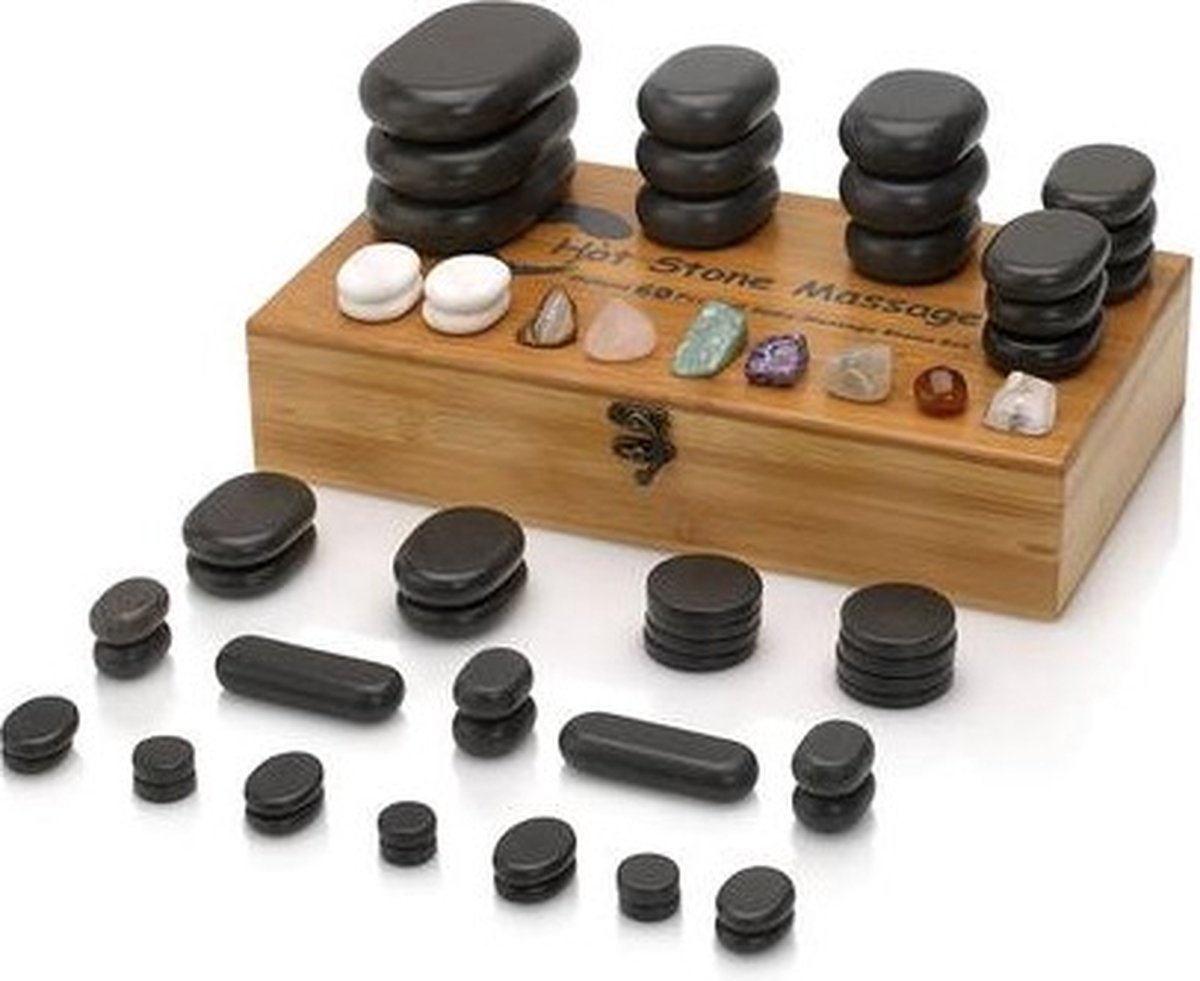 Goedkoopste Hotstone - Massage Stones- Set 60 stuks
