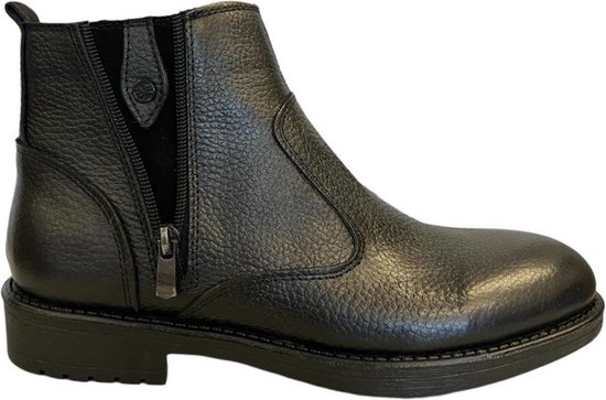 Herenschoenen- Chelsea Mannen laarzen Leather- Zwart