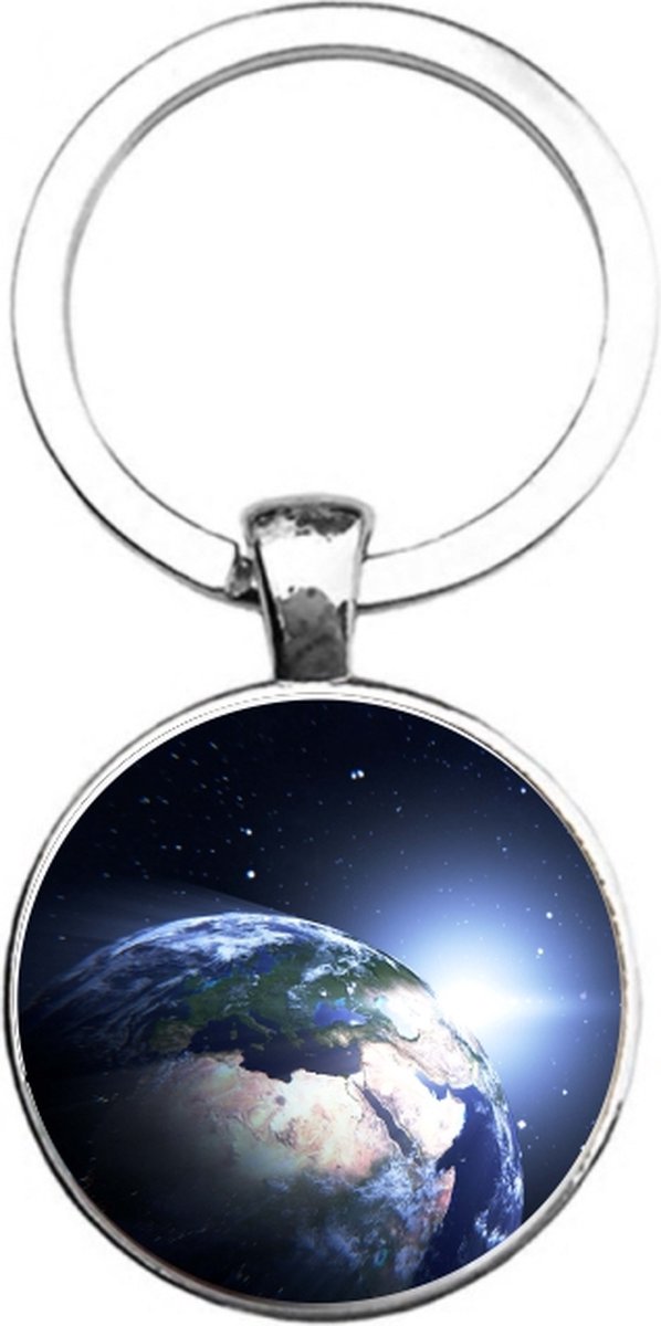 Sleutelhanger Glas - Wereld