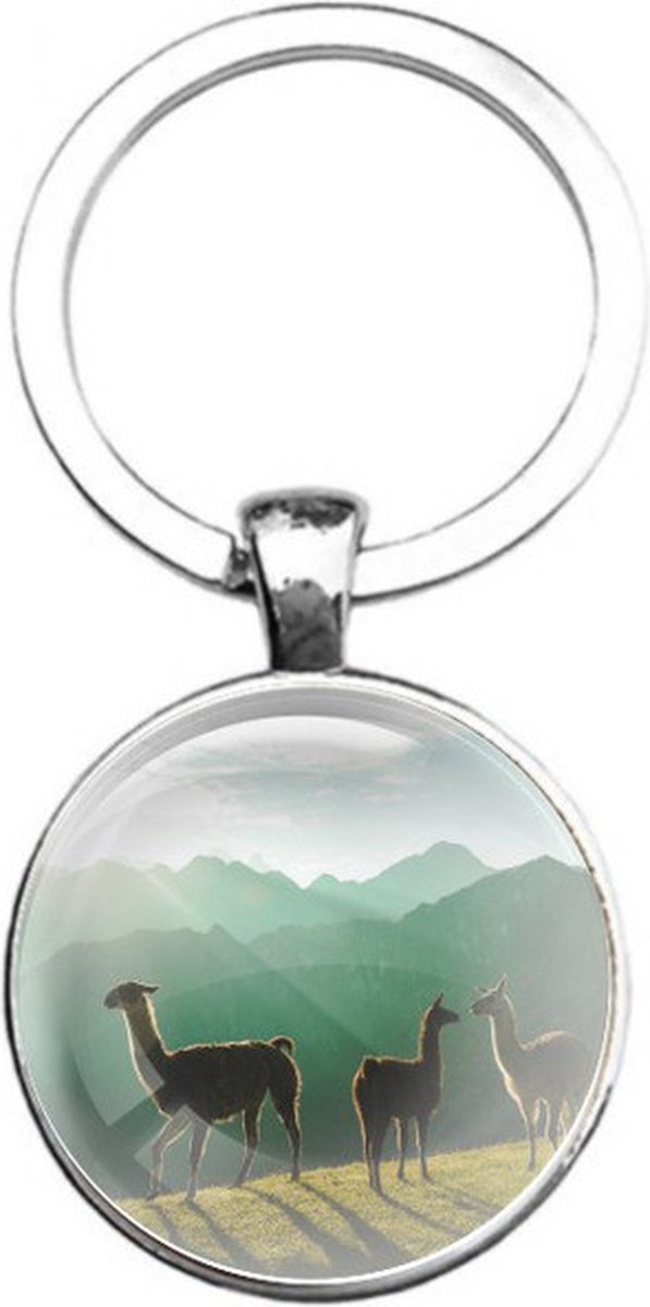 Sleutelhanger Glas - Lamas
