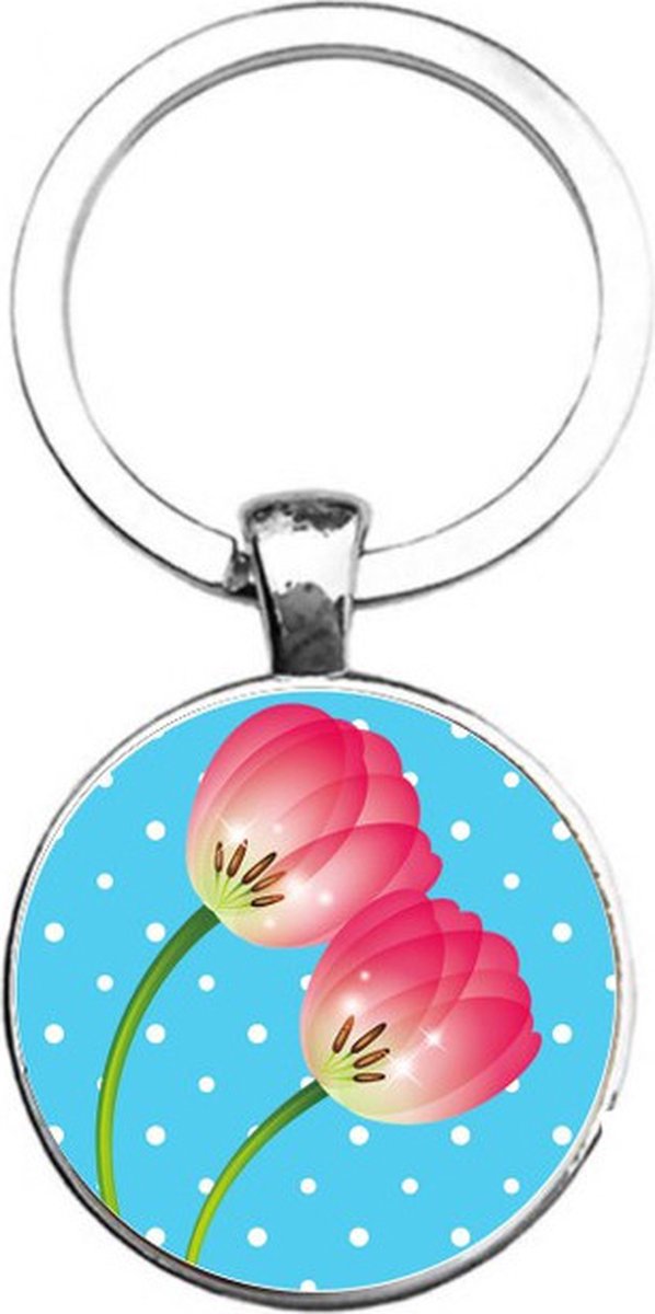 Sleutelhanger Glas - Tulpen