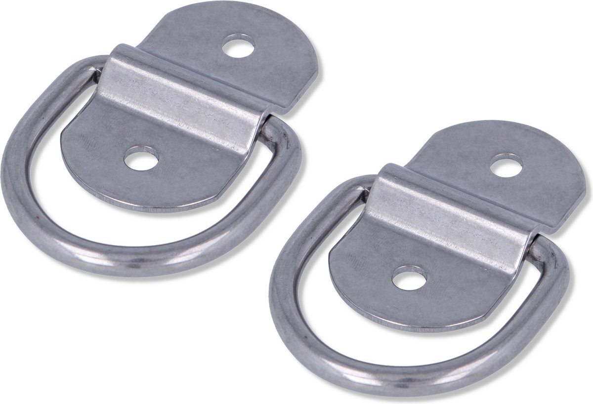 AMIG Oogplaat - 2 stuks - D-Ring Aanlegring - RVS AISI 316 - Sjoroog Groot Sterk Weerbestendig