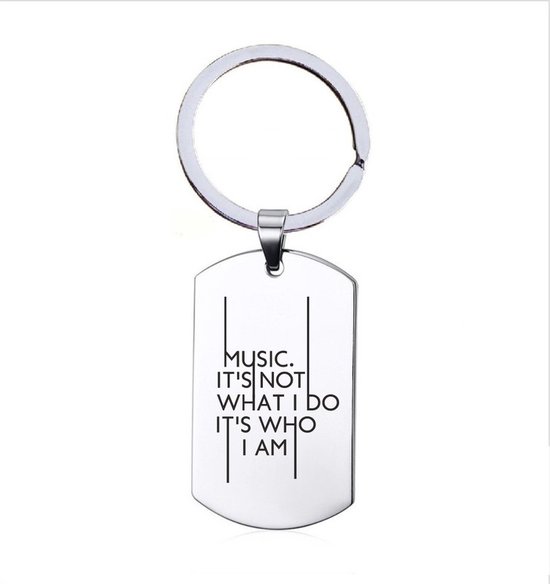 Porte-clés en acier inoxydable - La musique n'est pas ce que je fais
