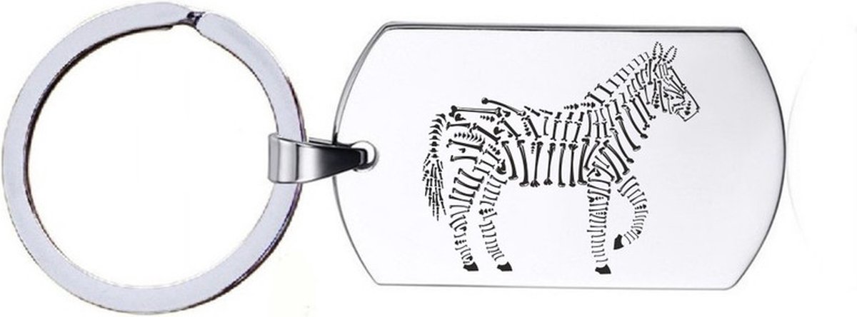 Sleutelhanger RVS - Zebra