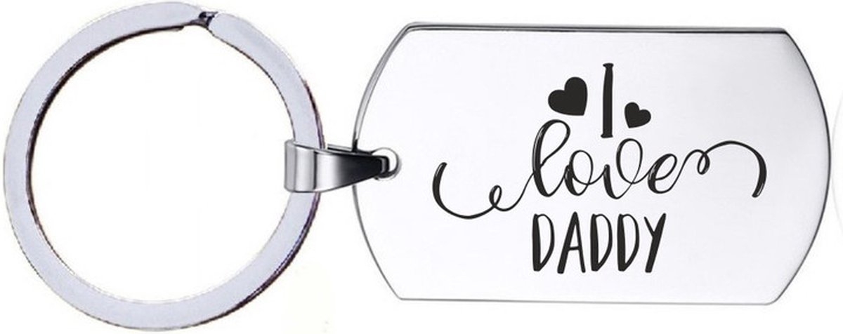 Sleutelhanger RVS - I Love Daddy