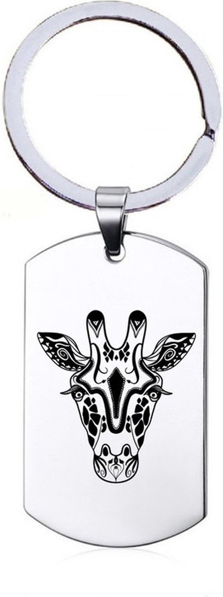 Sleutelhanger RVS - Giraffe