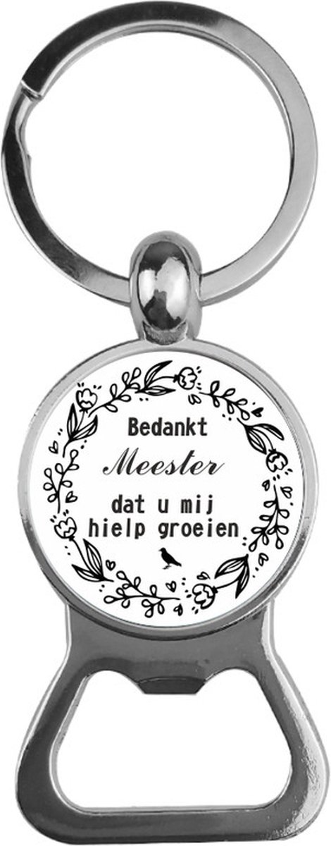 Bieropener Glas - Bedankt Meester