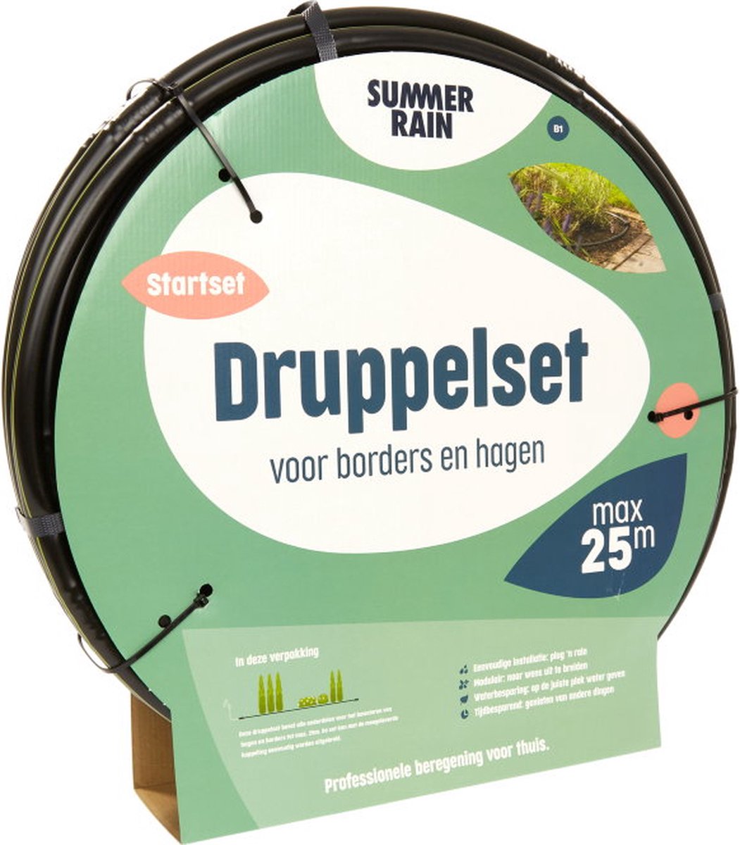 SummerRain druppelsysteem - druppelset voor borders en hagen - druppelslang 25 m1 - professionele beregening voor thuis
