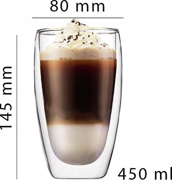 Alessandro Koffieglazen - 6 stuks - 220ml - met RVS oor | Leen Bakker