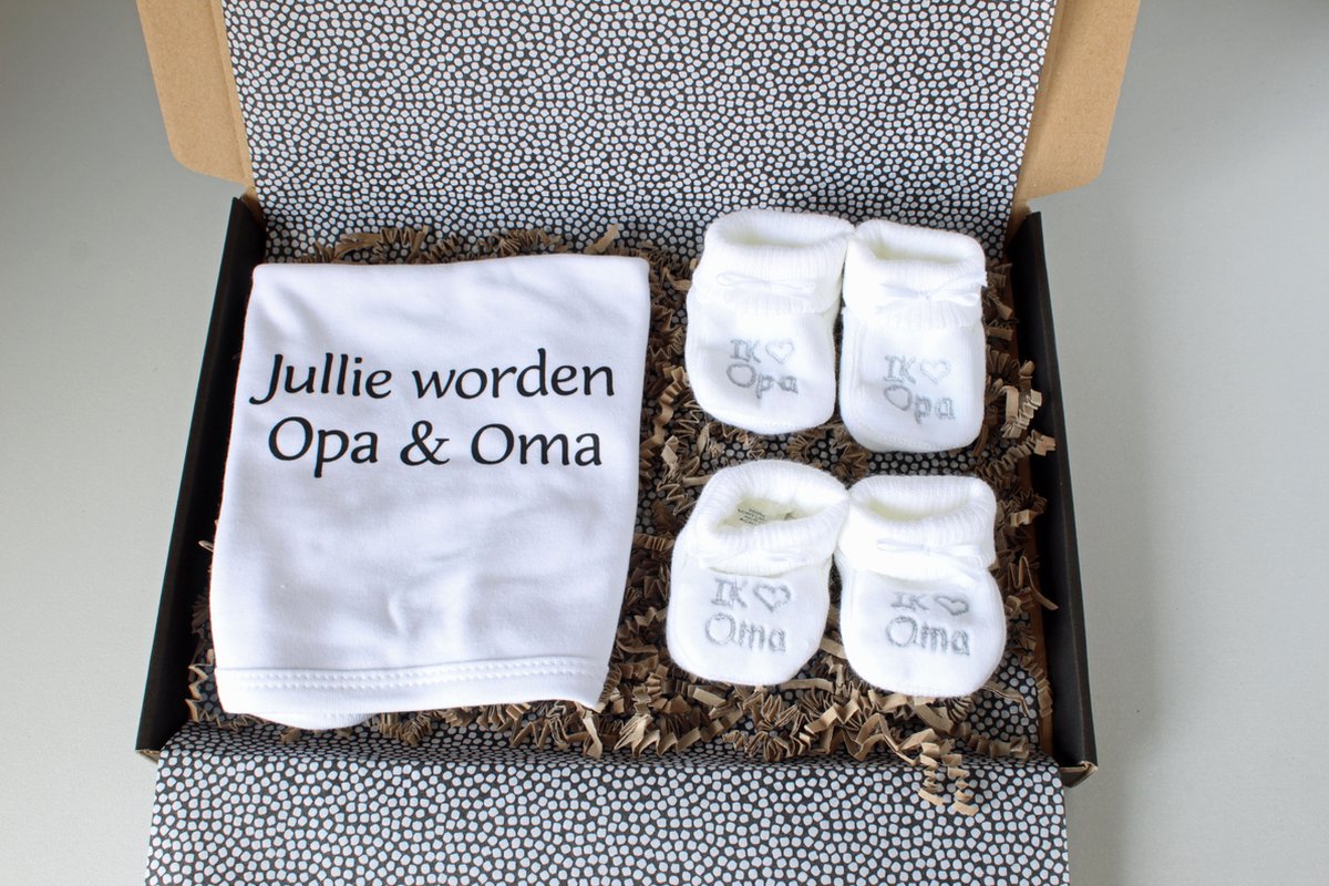 Goedkoopste Brievenbus cadeau Jullie worden Opa & Oma - cadeau zwangerschap - cadeau opa & oma - slabber wit