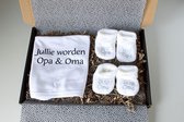 Brievenbus cadeau Jullie worden Opa & Oma - cadeau zwangerschap - cadeau opa & oma - slabber wit
