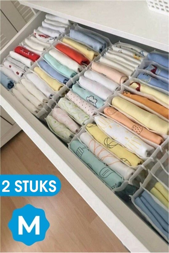 Lifewit Kast Ondergoed Lade Organizer Divider, 8 stuks stoffen opvouwbaar dressoir organizers en opbergbakken voor het opbergen van lingerie, bh, ondergoed, Grijs