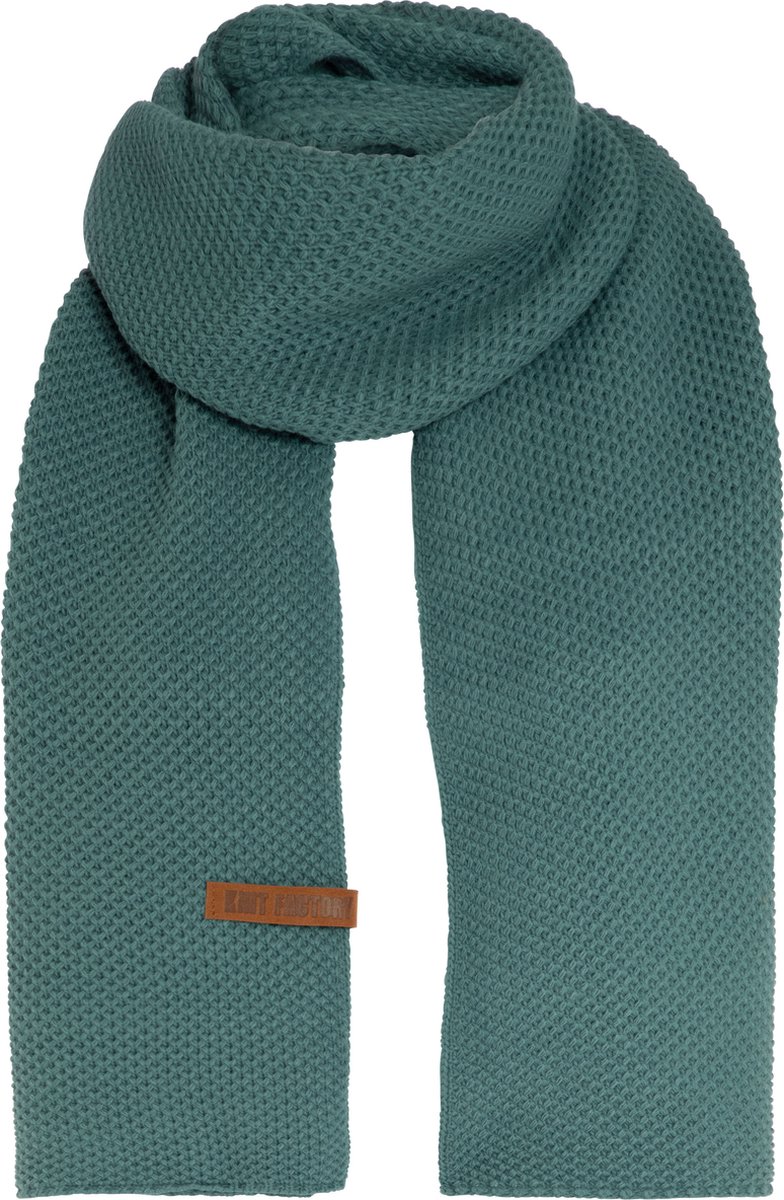 Knit Factory Jazz Gebreide Sjaal Dames & Heren - Groene Wintersjaal - Langwerpige sjaal - Wollen sjaal - Heren sjaal - Dames sjaal - Laurel - 200x30 cm