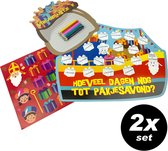 2x Sinterklaas Set met aftelkalender, stickers, kleurplaat, kleurpotloden en verlanglijstjes - schoencadeau