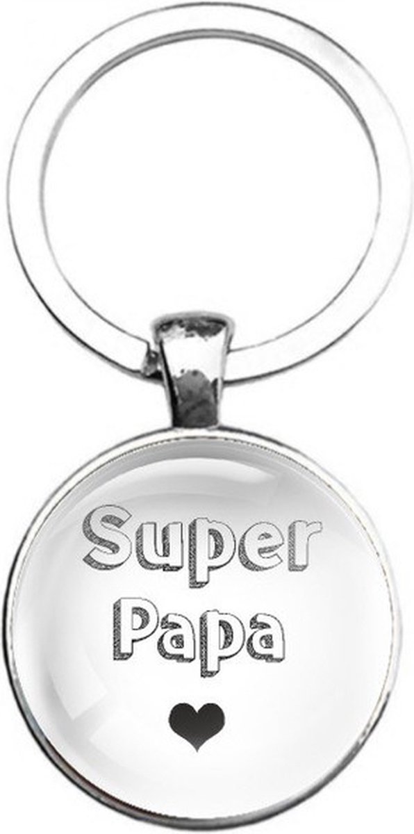 Sleutelhanger Glas - Super Papa